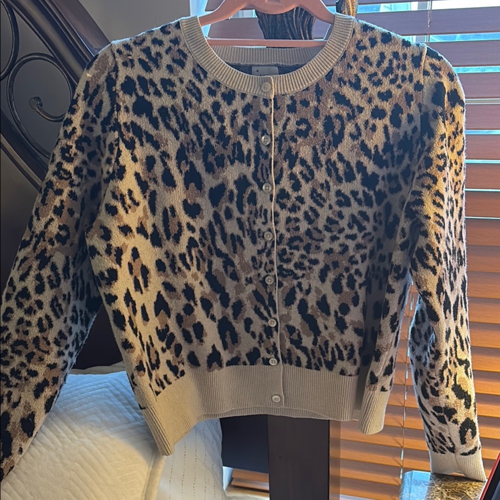 Leopard Print Button-Up Cardigan
